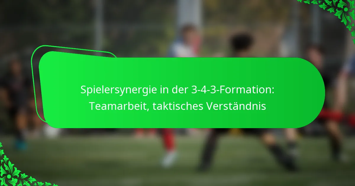 Spielersynergie in der 3-4-3-Formation: Teamarbeit, taktisches Verständnis